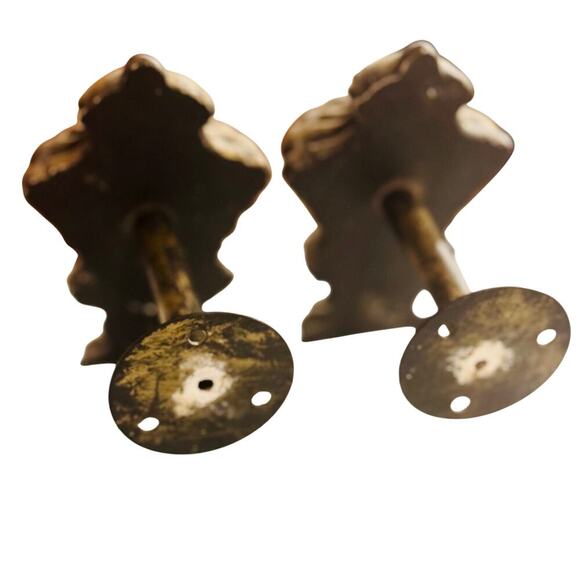 Pair of Vintage Neoclassical Urn Curtain Tiebacks – Cast Metal Gold Patina - Picture 4 of 4